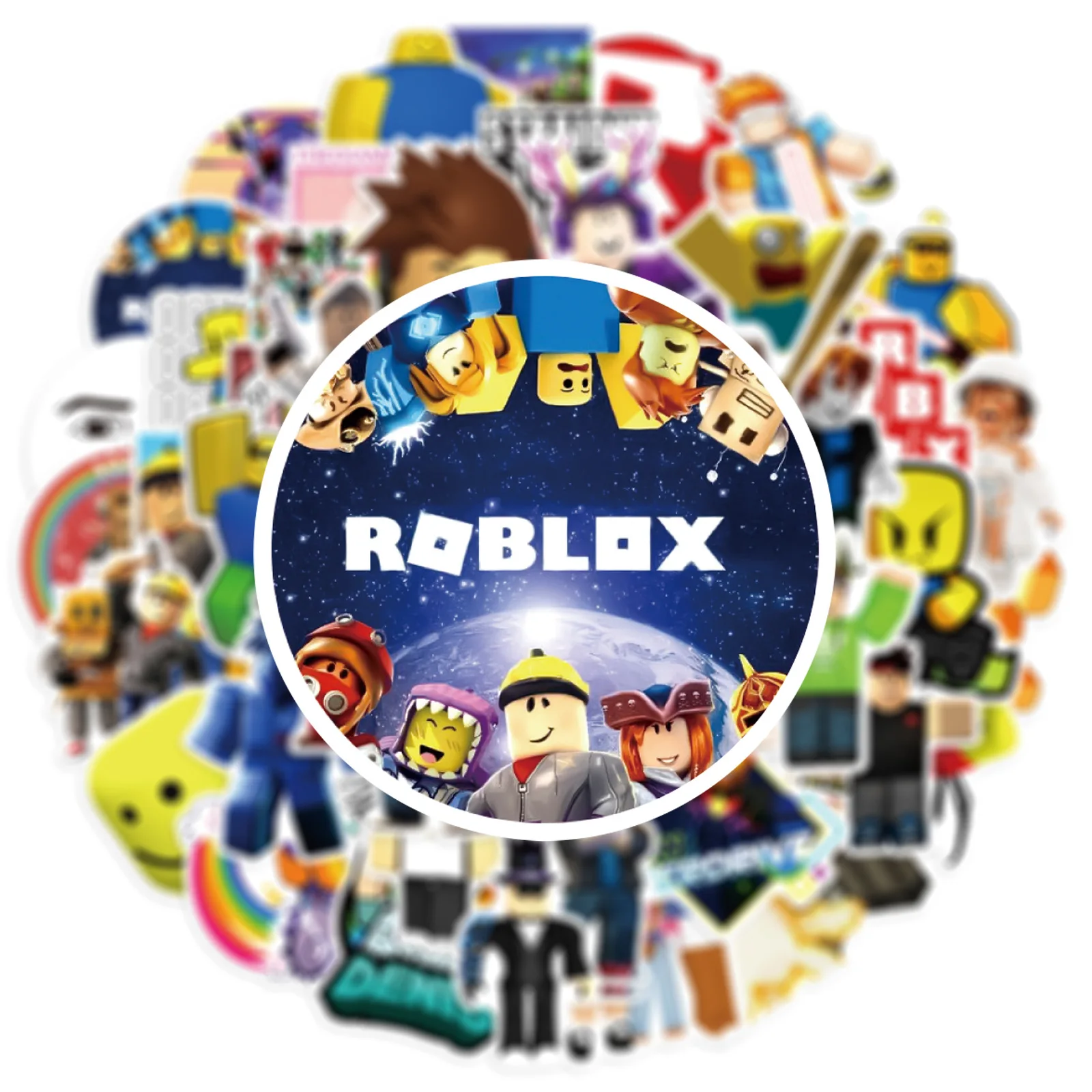 50 قطعة لعبة Roblox الجديدة ملصقات الكرتون البلاستيكية للأطفال القرطاسية الكورية اللوازم المدرسية الديكور سكرابوكينغ للأطفال