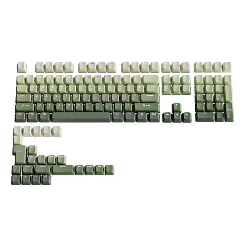 Green Grape Top-lit RGB Backlit Keycaps Double Shot PBT Keycaps 130 Key Cherry Profile for MX Switches Mechanical Gamer Keyboard