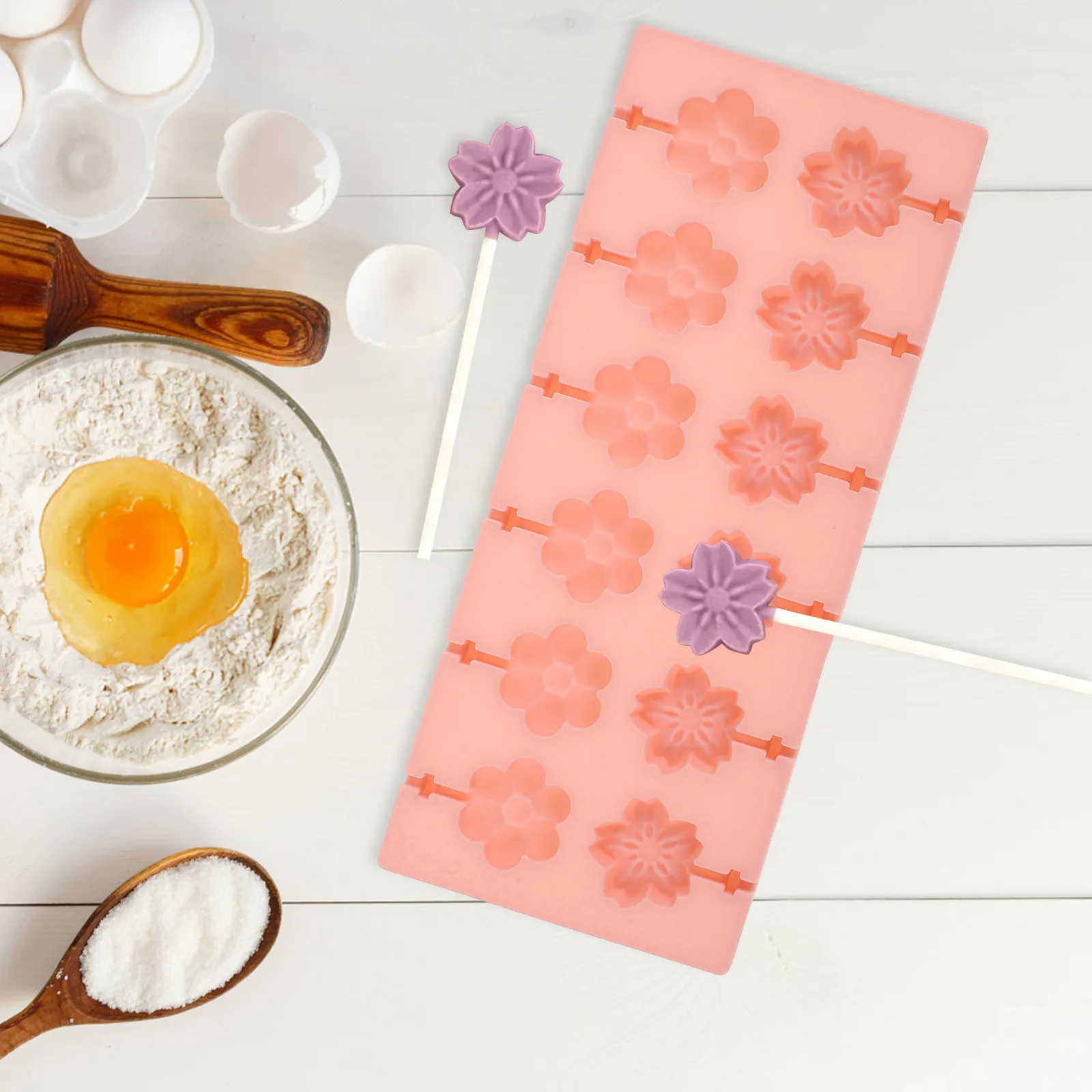 Molde de Silicona para Dulces con Tapa, Flexible y Antiadherente, para Hacer Chocolates y Piruletas, Suministros para Repostería y Manualidades