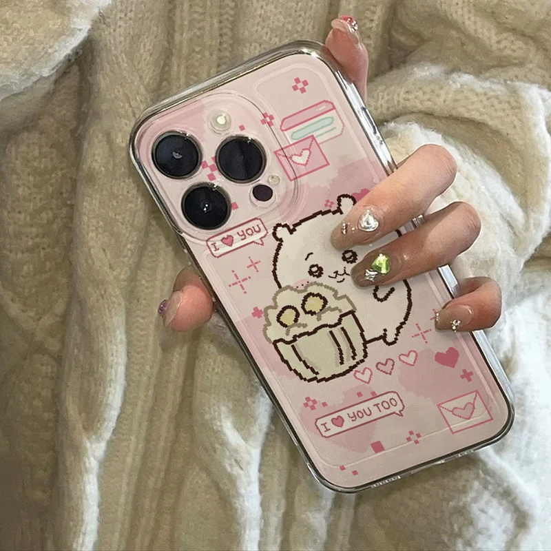 Kawaii Anime Chiikawas iPhone Case Iphone 15 13 14 Mini Pro Max Cartoon Usagi Hachiware Chiikawas Phone Case Creative Girl Gift