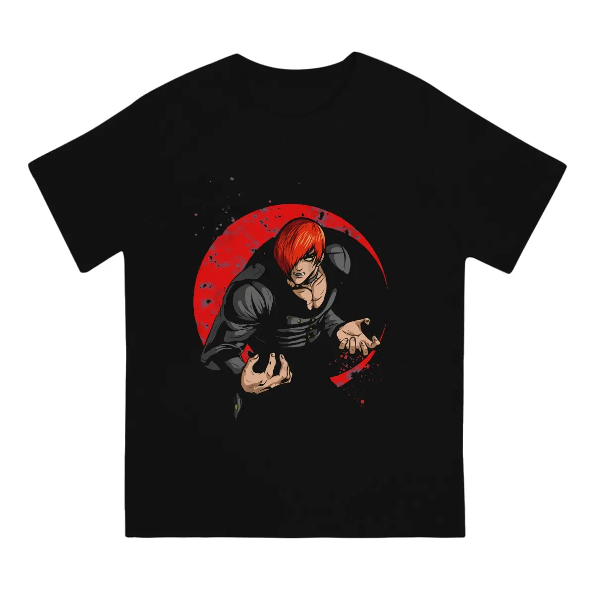 Iori Yagami Men's T Shirt The King of Fighters Game Casual Tee Shirt Short Sleeve Round Neck T-Shirt 100% Cotton Printed Tops