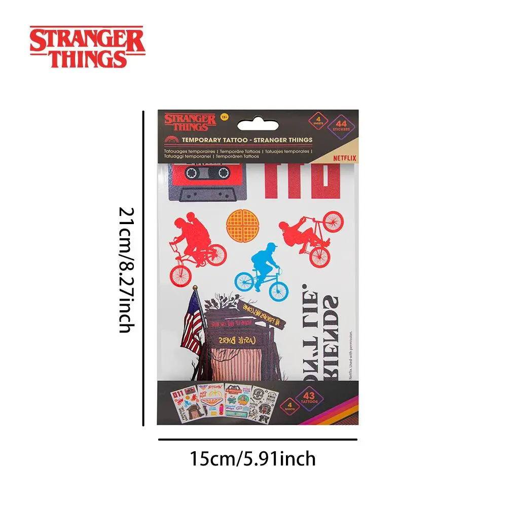 1 Set Offiziell lizenzierte Tattoo-Aufkleber von Stranger Things, bunte Cartoon-Aufkleber mit Wassertransfer, wasserdichte Körperdekoration – Detail 2