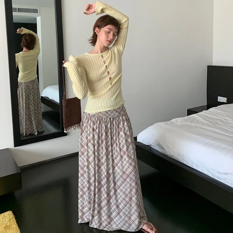 Sexy Hollow Out Basic Tee 2025 Colorful Wool Knit Short Sleeve Long Sleeve Tops Y2K Dopamine Dressing Sweet Girl Date Night Tops