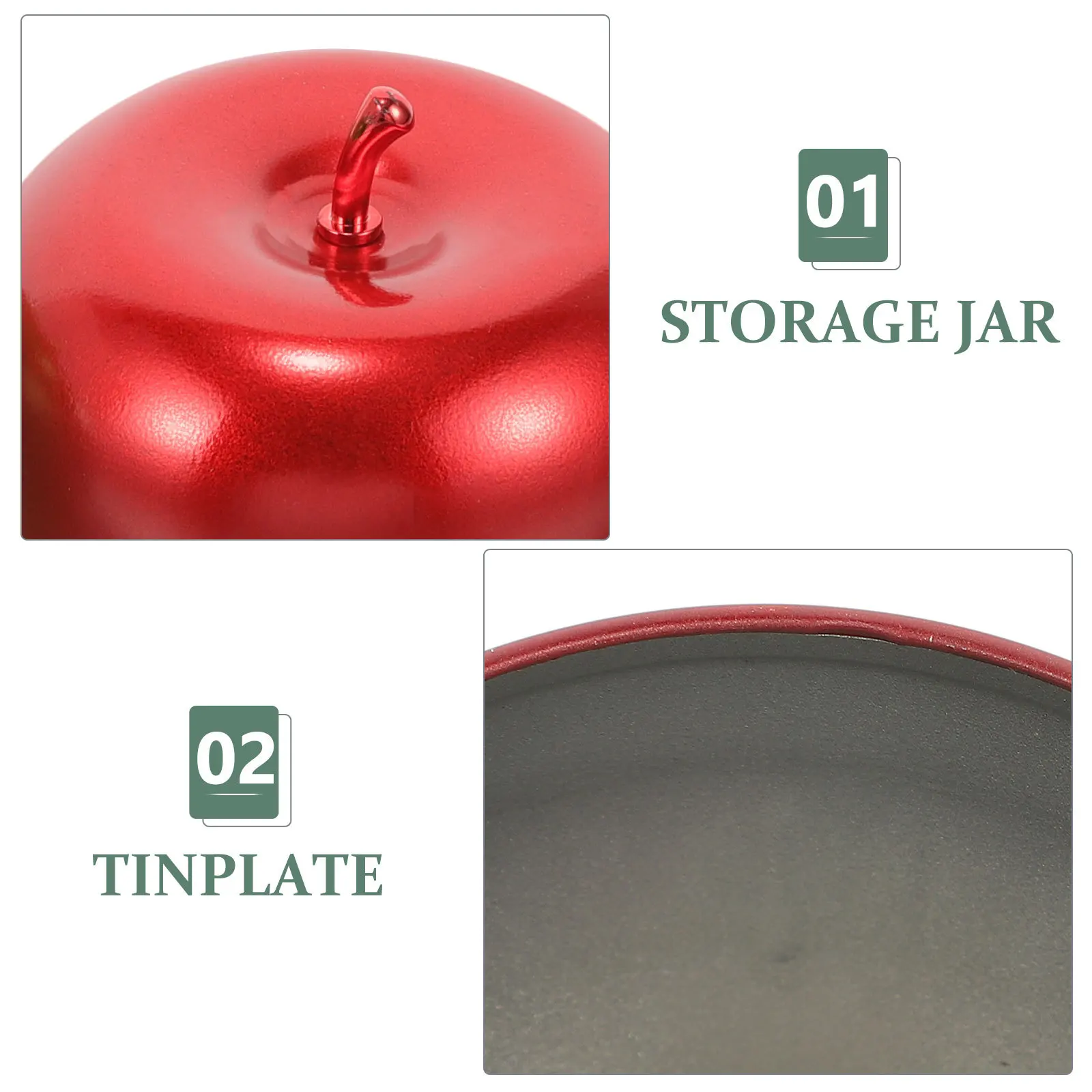 

4Pcs Apple-Shaped Tea Storage Jars Airtight Lids Multi-Functional Organizer for Home Kitchen Tea Pot Canister with Airtight Lids