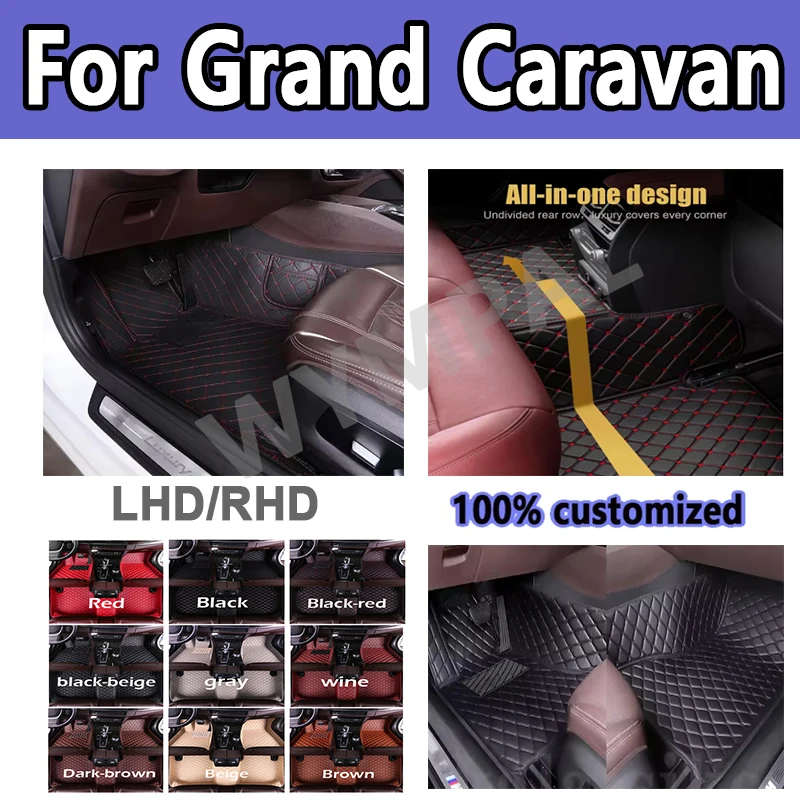 Luxury Car Mats Floor For Dodge Grand Caravan 2008~2020 7seat Waterproof Car Floor Mat Para Autos Car Accessories protective