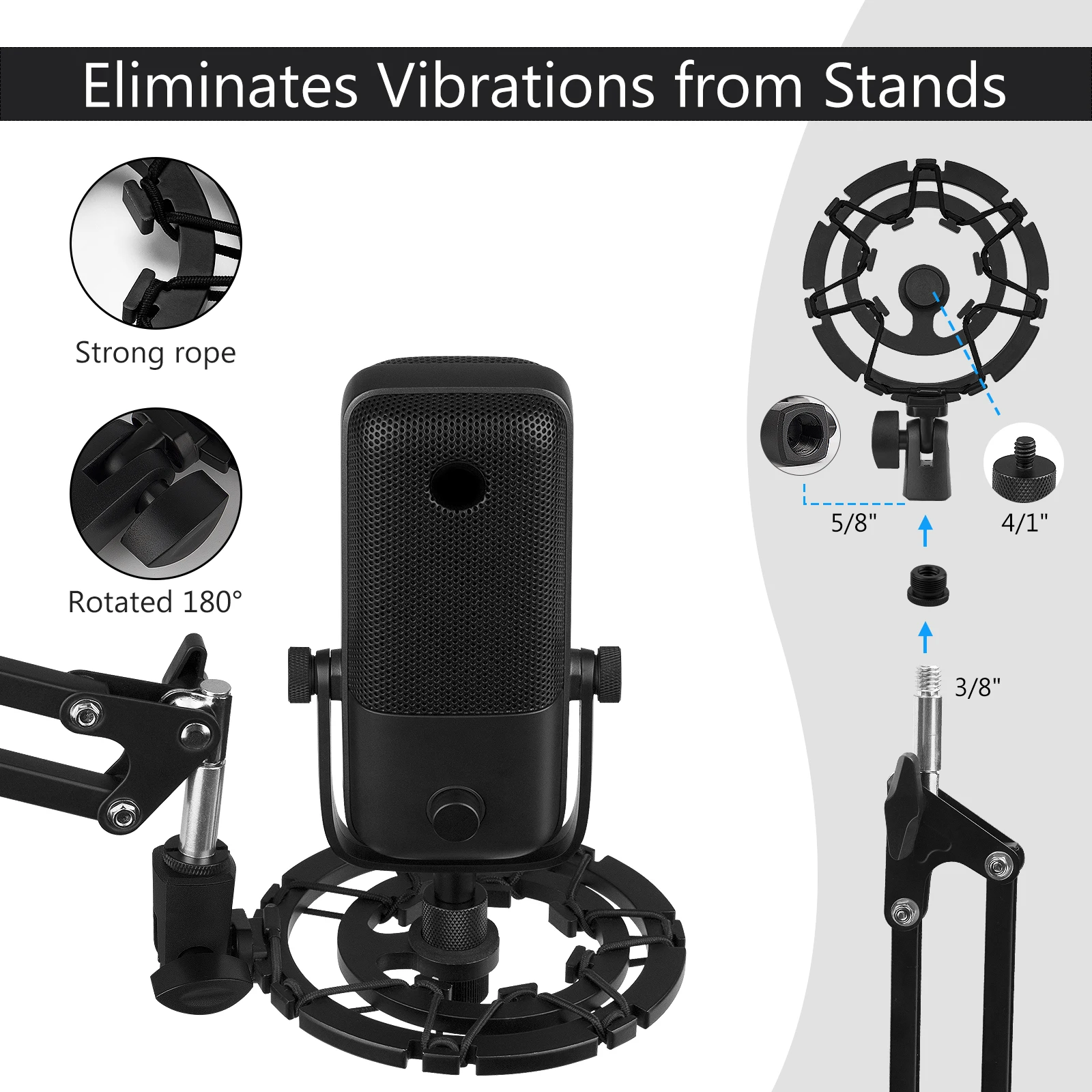 Geekria for Creators Microphone Shock Mount Compatible with Elgato Wave: 1, Elgato Wave: 3