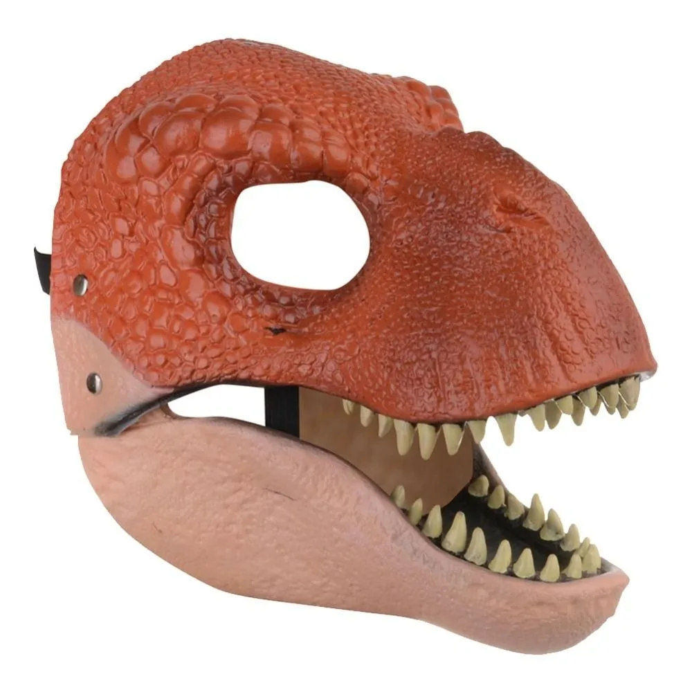 

Lifelike Moving Jaw Halloween Dinosaur Mask Cosplay Props Open Mouth Raptor Dino Mask Hard Plastic Funny Dinosaur Headgear Gifts