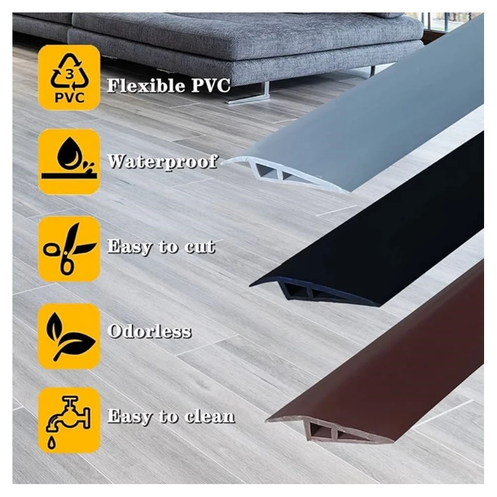 1PC 1M/39.37Inch Self Adhesive Floor Transition Strip Transitiodhesive Floor,PVC Carpet Edging Strip Doorway Edge Trim,Sealing U