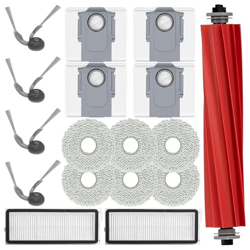 

【PASSIONE】Запасные аксессуары для Roborock QV 35A/QV 35S: основная щетка, боковая щетка, HEPA-фильтр, салфетка для влажной уборки, мешки для сбора пыли для робота-пылесоса