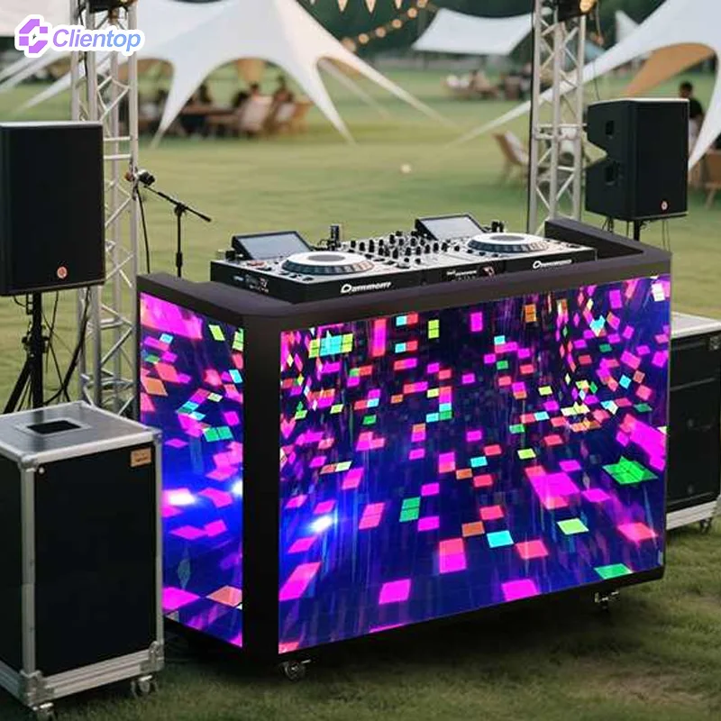 New DJ Booth Facade Led Display Screen Magic Podium Creative Digital Led Dj Booth Desk For Nightclub Event Stage Video Wedding