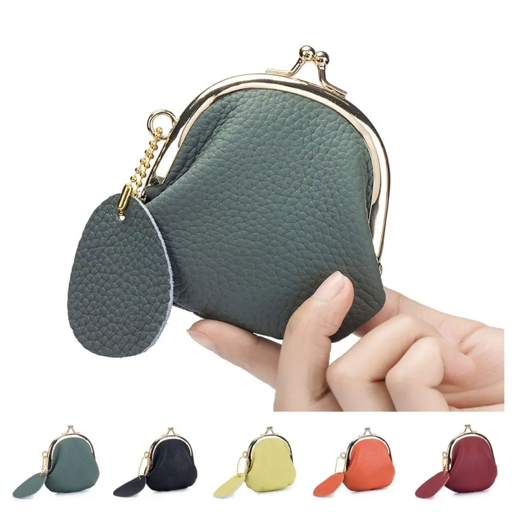 Tarjetero de cuero PU, monedero, bolsa de almacenamiento, monedero, monedero pequeño, bolso con cierre de beso, bolso de mano, bolso de lápiz labial para exteriores