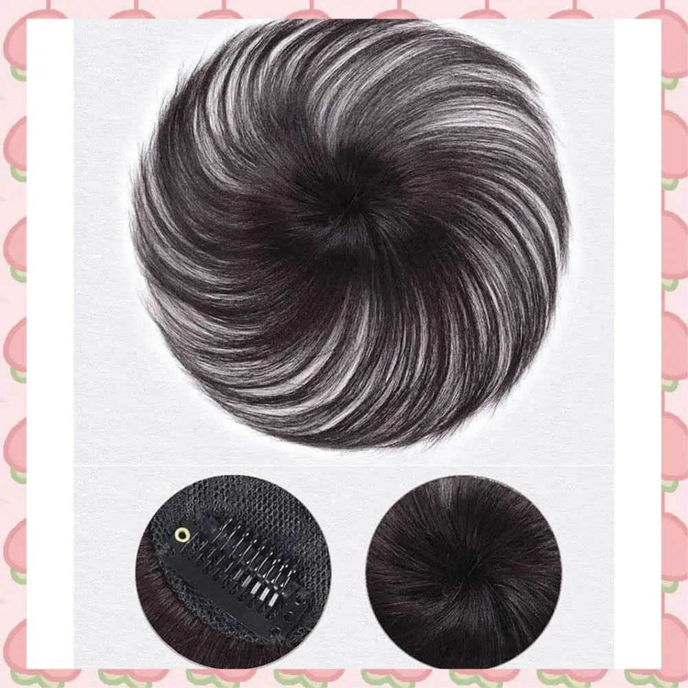 

N18R Парик из натуральных волос с челкой, увеличивающий количество волос на вершине головы, чтобы покрыть белый парик из волос