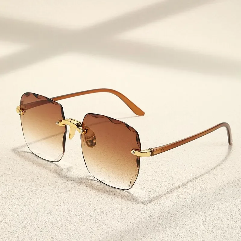 Square Frameless Classic Gradient Women Sunglassesddv