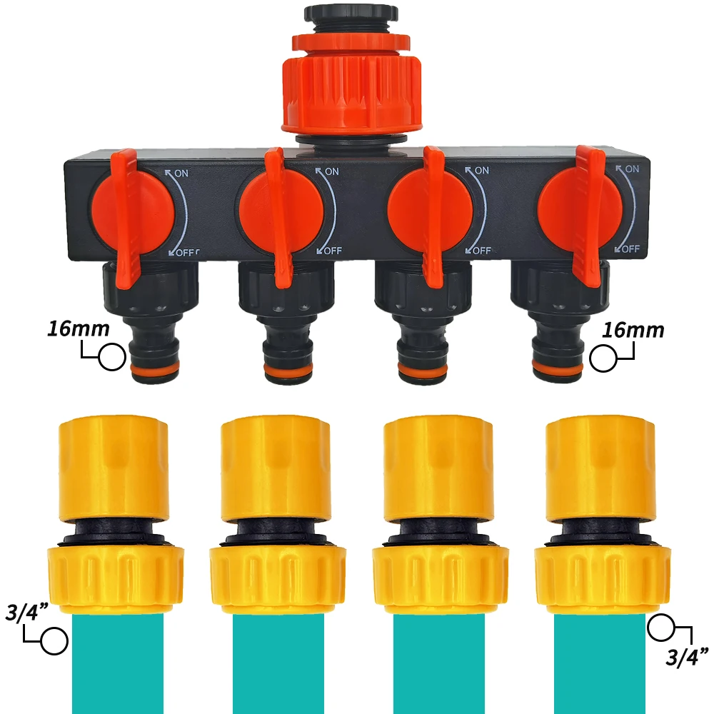 6PCS 3/4 1/2 inch Garden Hose Pipe Repair Connector Fitting Tubing Quick Connection for Drip Irrigation Watering Greenhouse