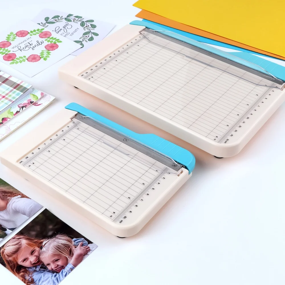 

Versatile Guillotine Paper Trimmer Home Office School Paper Photo Cutter Tools 9"/6" Cut Length for Vinyl/Carstock/Cork Cutting