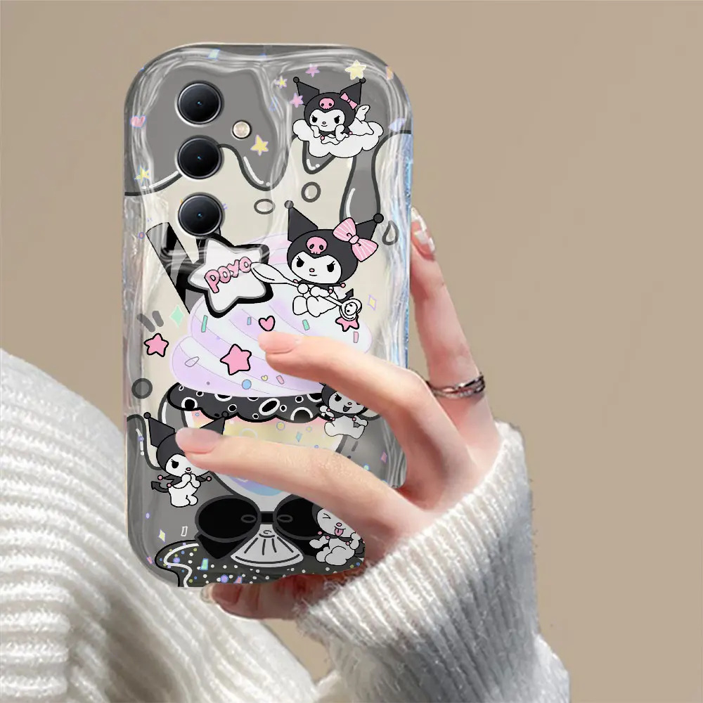 Niedliche Cartoon Kuromi Melodie 3d Welle Fall für Oppo A98 A94 A93 A92 A79 A78 A76 A58 A57 A55 A38 A17 A16 A15 4G 5G Rückseite