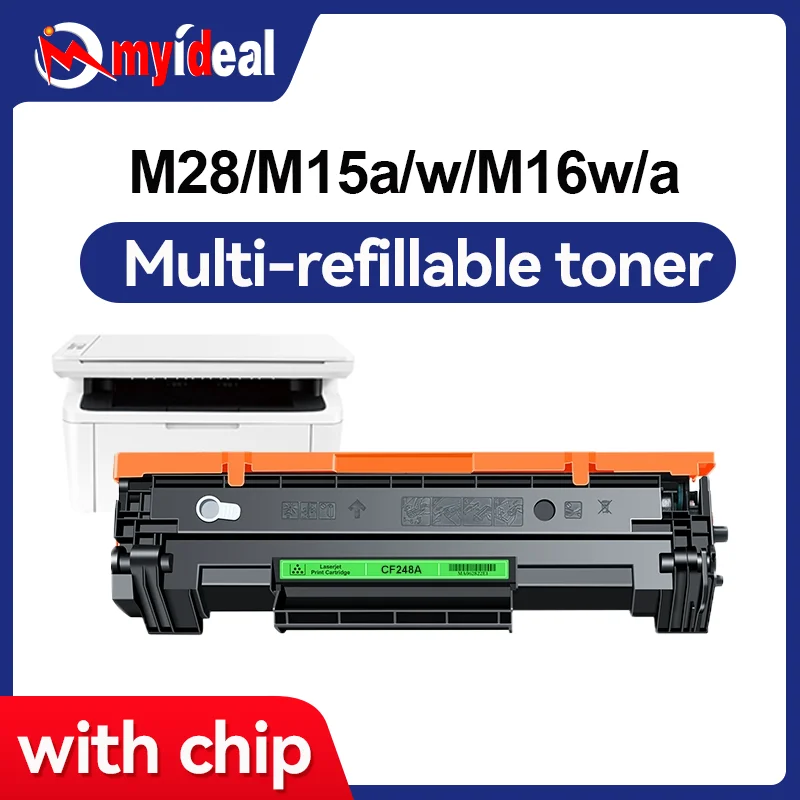 

CF248A CF244A 48A 44A Заправочный тонер-картридж, совместимый с чипом HP LaserJet Pro M15a M15w M16a M16w MFP M28a M28w M29w M29A