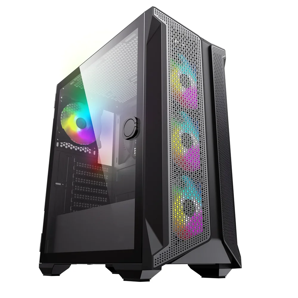 Ventilador de resfriamento de CPU RGB para computador de jogos ATX E-Sports Case com dissipação de calor para invólucro de desktop