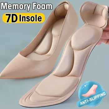 7D Soft Memory Foam Insole Pad Inserts Heel โพสต์กลับ Breathable Anti-SLIP สําหรับผู้หญิงรองเท้าส้นสูงรองเท้า Arch Support Insoles