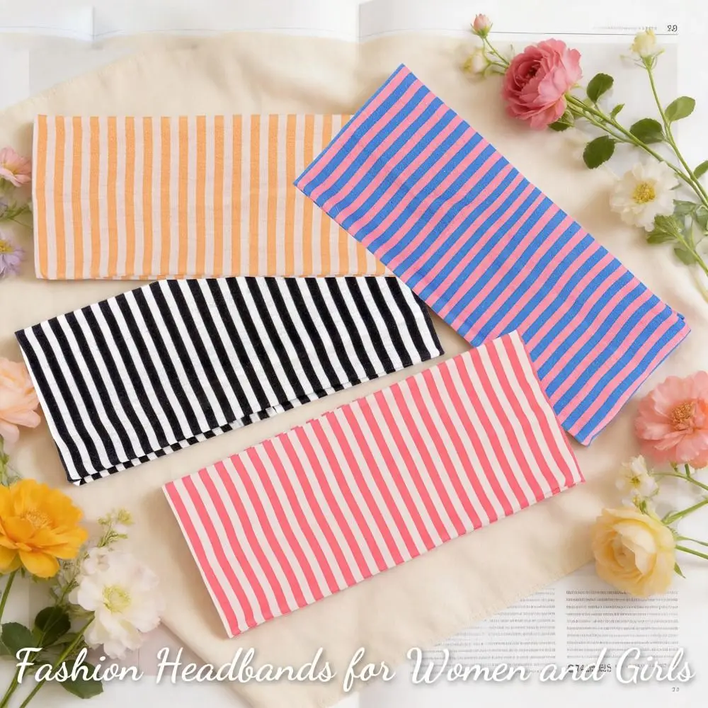 

Новая эластичная повязка на голову с полосками, впитывающая пот, из полиэстера, для йоги, спортивная, с противоскользящим покрытием