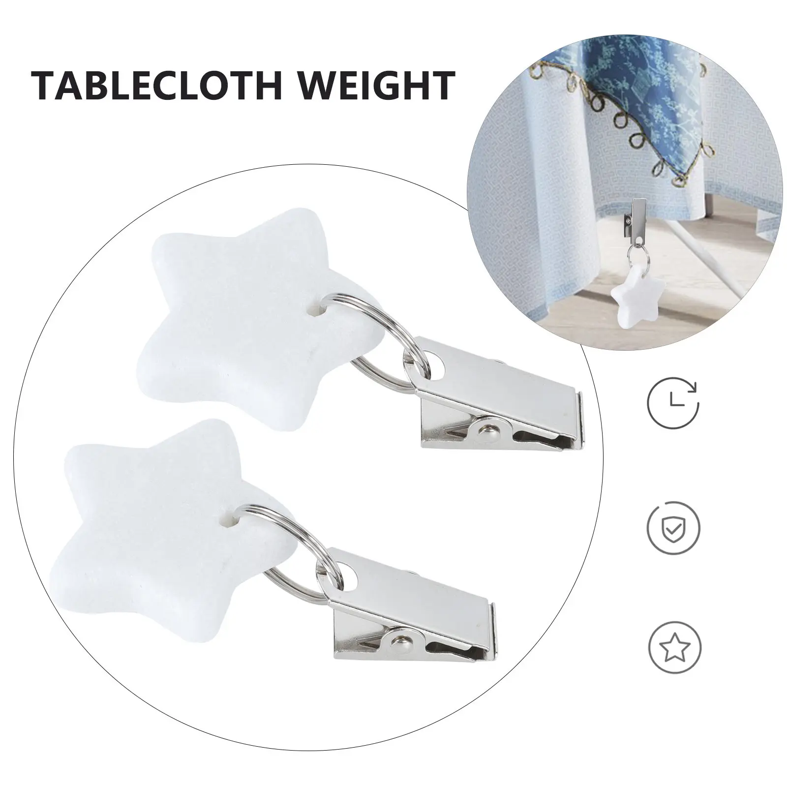 

4 Pcs Tablecloth Clips Weights Star Shape Pendant for Outdoor Camping Table Cloth Weight Kitchen Barware