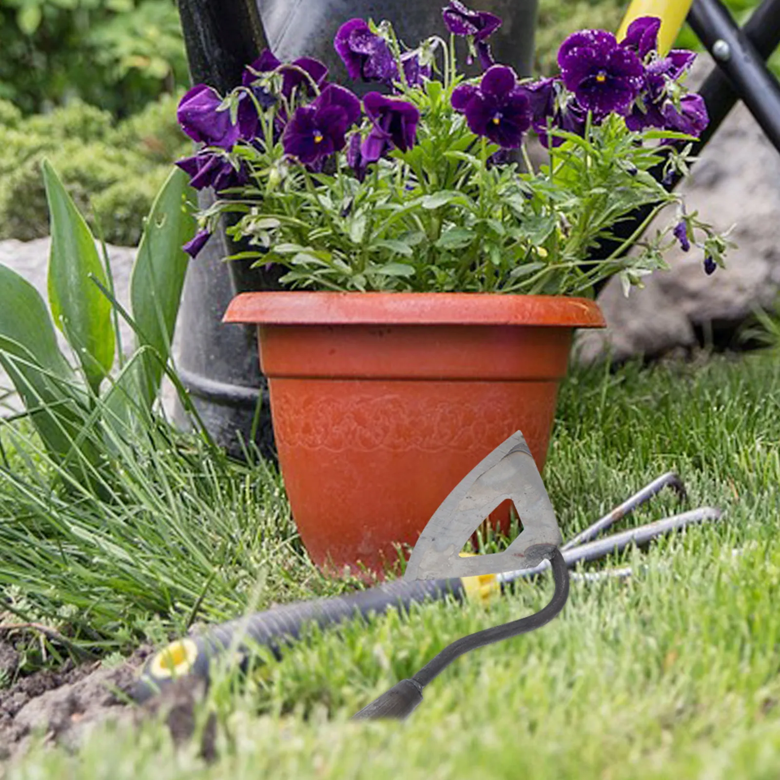 Heavy Duty Hardened Hollow Hoe Head for Garden Weeding Small Hand Held Hoe Gardening Tool Easy Use for Planting