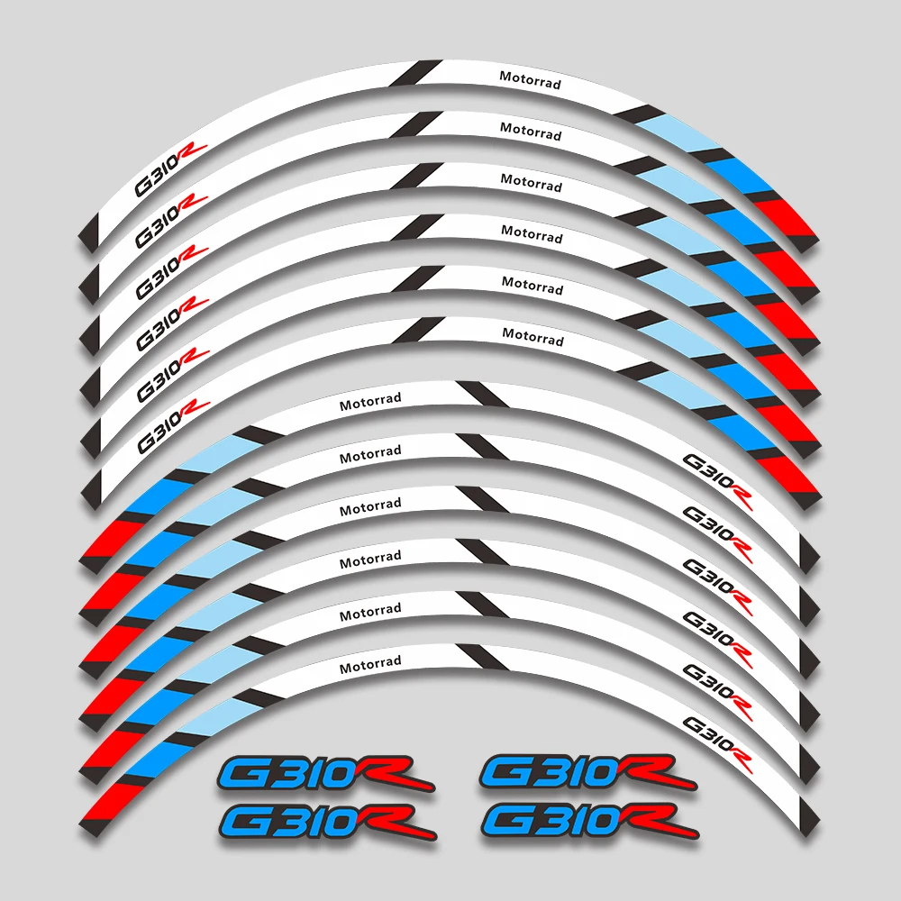 High quality motorcycle wheel decals waterproof Reflective stickers rim stripes  For BMW g310r G 310R G310 R