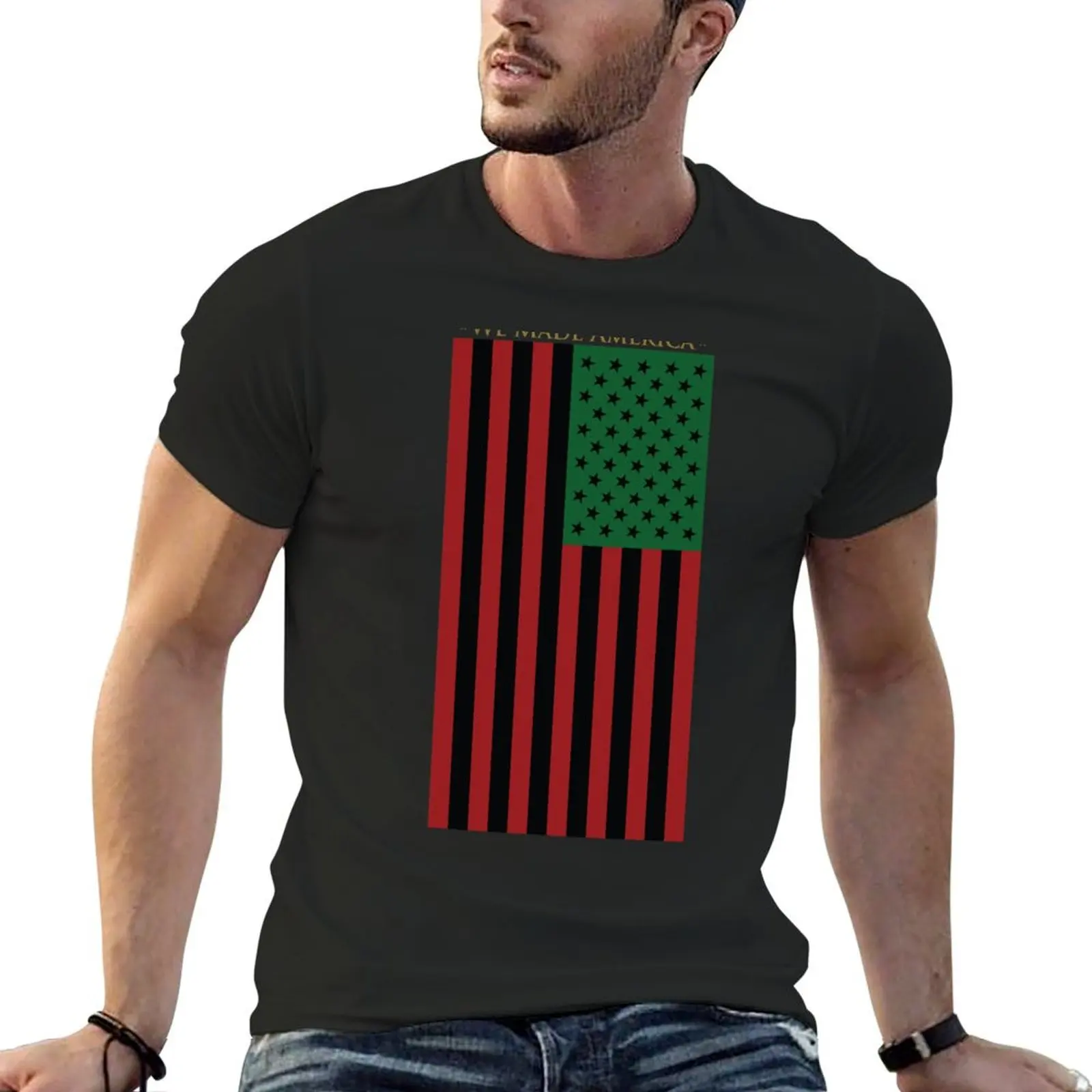 RED BLACK AND GREEN FLAG T-Shirt cute clothes anime tshirt cotton graphic tees mens workout shirts