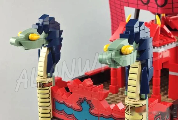 1099pcs Pirates of Nine Snakes Perfume Yuda Female Emperor Red Sea Boat Ship SY6296 Building Blocks toys Compatible With Model