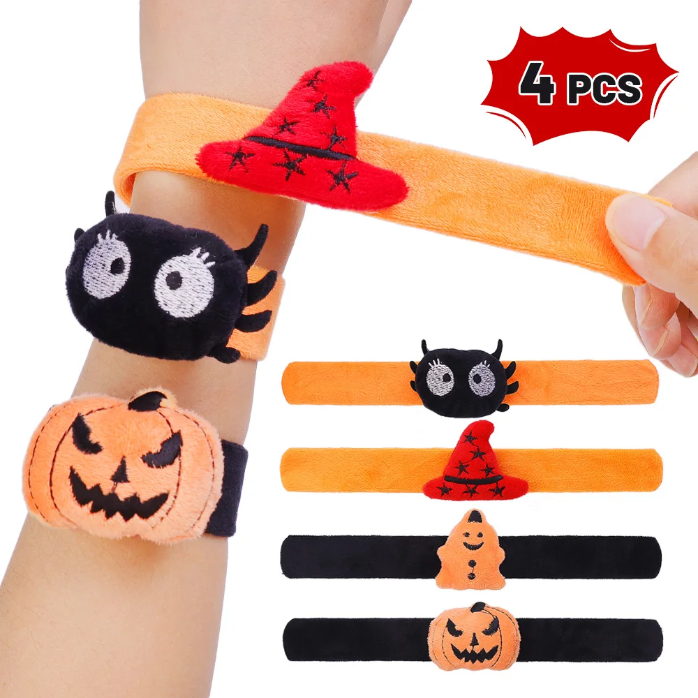 Children's Halloween Magic Toy Halloween Cute Bracelet Funny Spider Pumpkin Pat Ring Toy Kids Holiday Party Decoration Bracelet