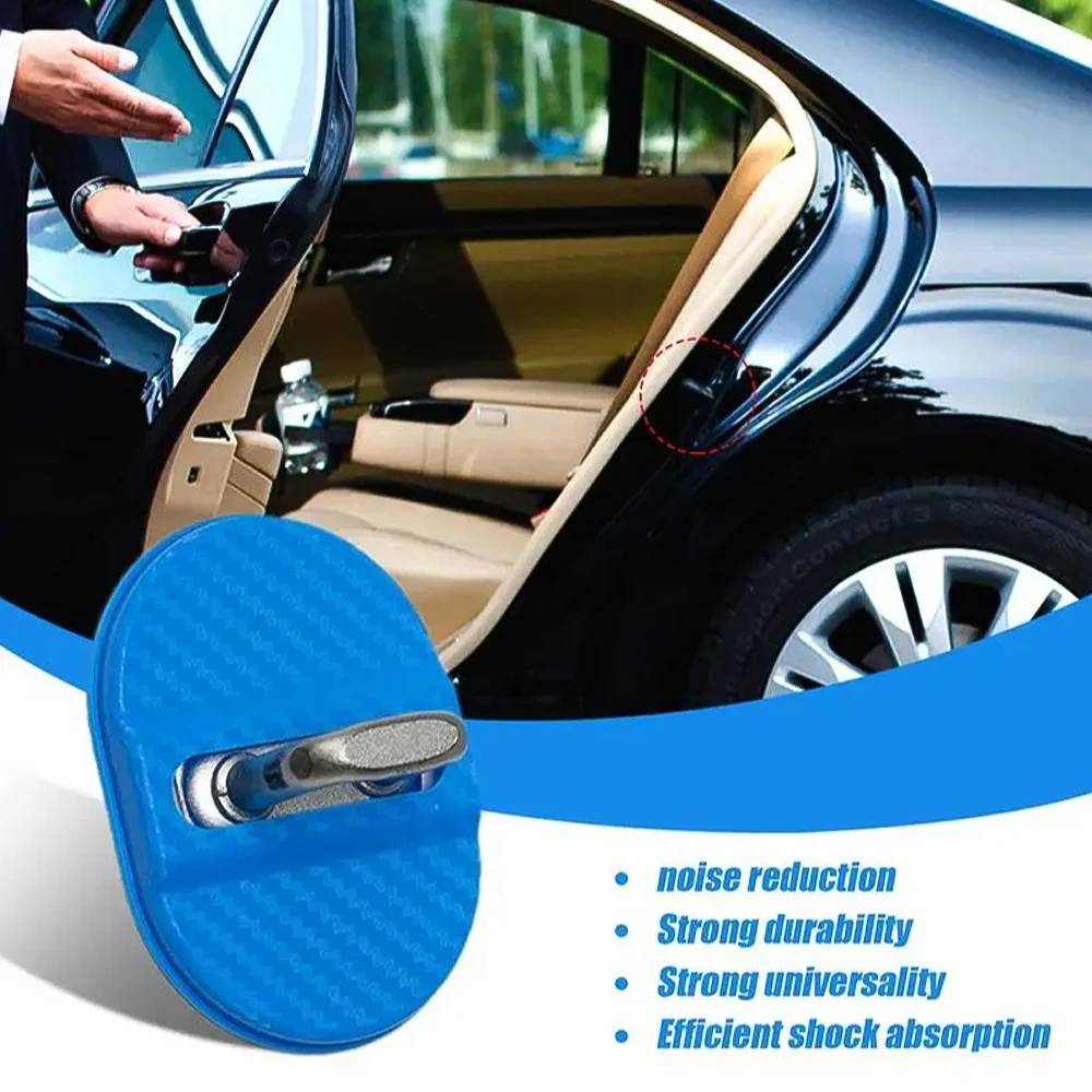 4x العالمي قفل باب السيارة الديكور امتصاص الصدمات غطاء الوسادة قفل السيارة واقية المضادة للتصادم غطاء اكسسوارات السيارات الخارجية #4