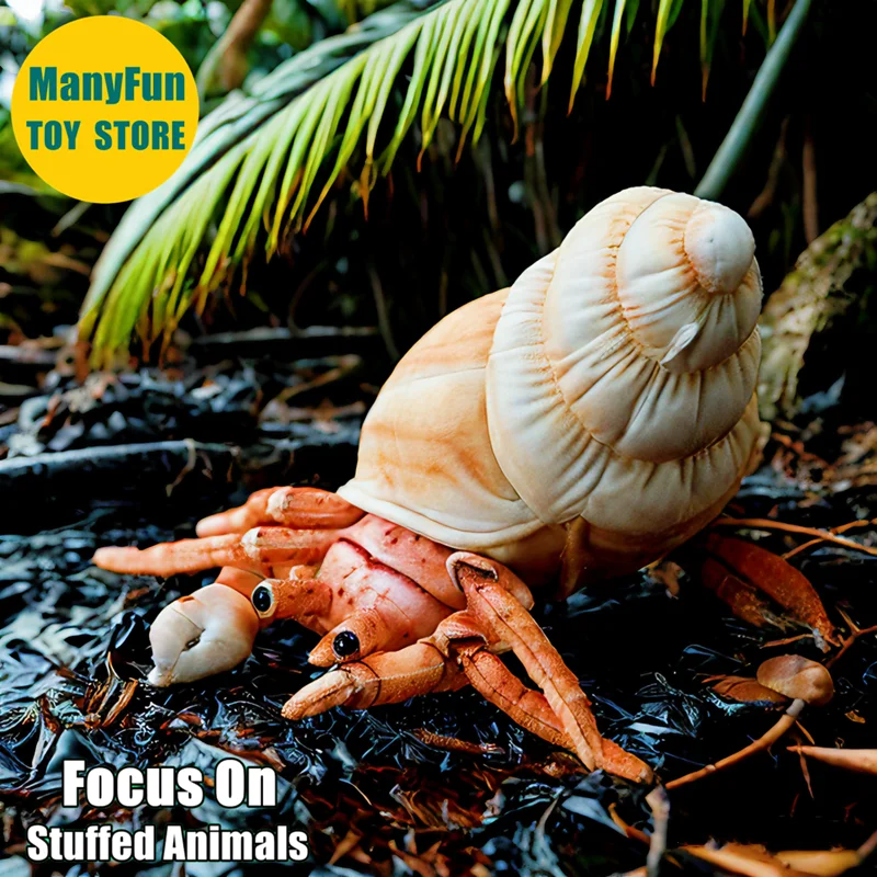 Hermit crab Plush Toy High Fidelity Coconut crab Plushie Lifelike Crab Stuffed Animal Simulation Doll Toy Gifts For Collectors