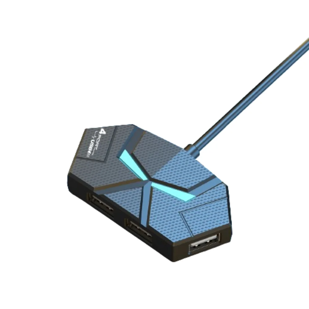 

4/7 Ports USB Docking Station Colorful Light Type C USB Splitter Adapter PD Power Supply Stabilize USB 3.0 HUB Splitter