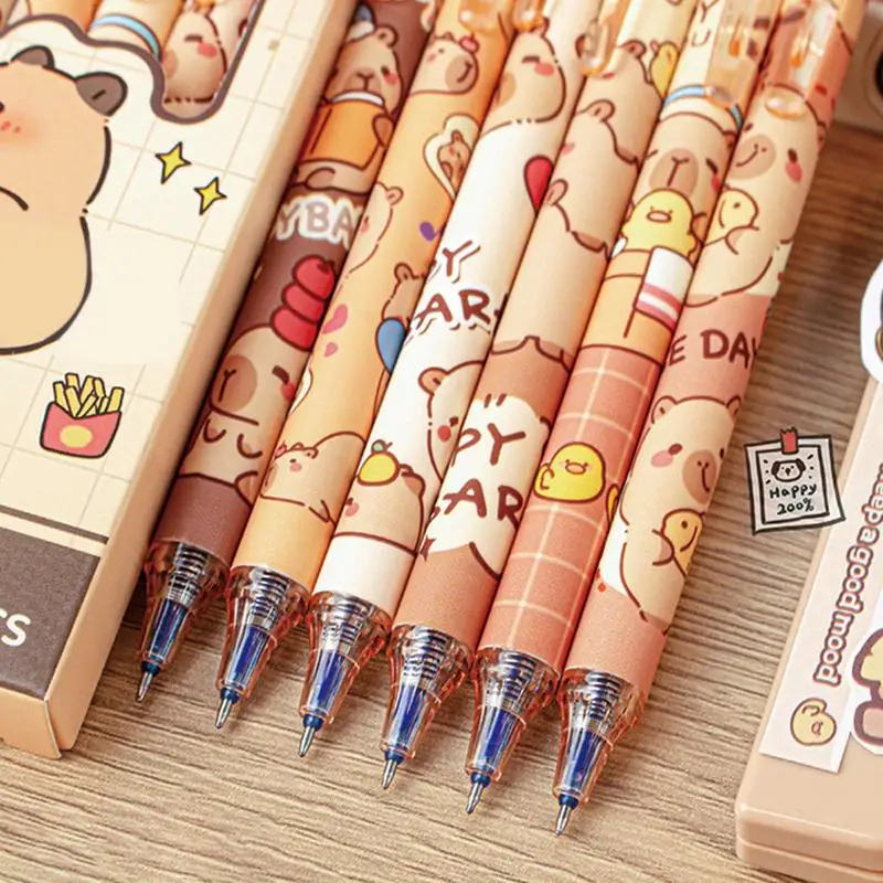 أقلام الكتابة رائعتين الحيوان نمط أقلام الحبر قابل للسحب القرطاسية مجموعة 0.5 مللي متر غرامة نقطة المجلات لوازم للكتابة السلس