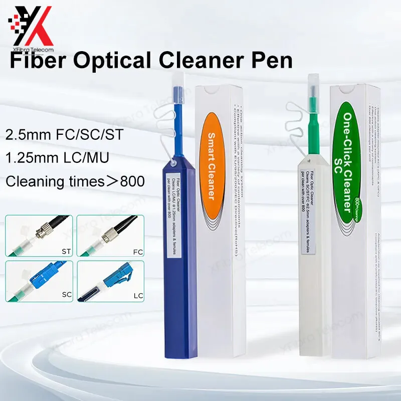 

Optical Fiber Cleaner Pen Cleans 2.5Mm SC FC ST And 1.25Mm LC MU Connector Over 800 Times