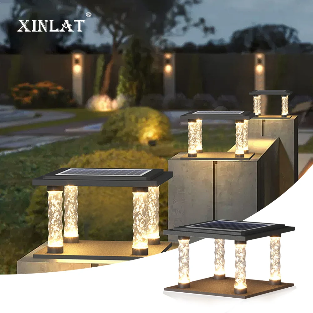 

Solar Pillar Light Outdoor Garden Light Waterproof Outdoor Garden Fence Light Modern Villa Gate Pillar Lights