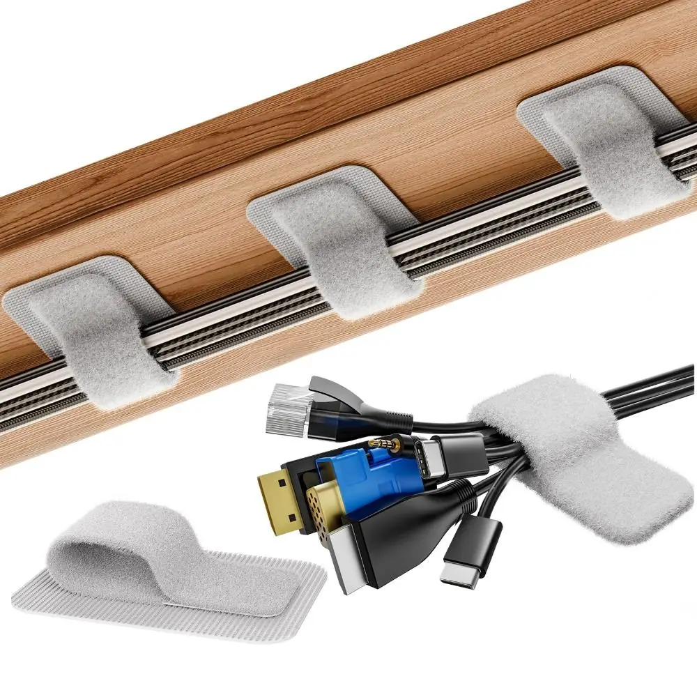 

10 шт., лента для укладки кабелей под столом, лента на липучке для хранения кабелей для передачи данных, регулируемый органайзер для шнура без спутывания, домашний