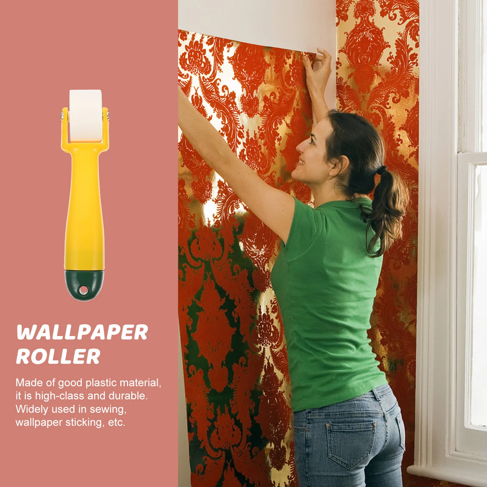 

Wallpaper Seam Roller Solid Handle For Smooth Vinyl Film Automotive Sound Insulation Pressing Tool Sticker Hand Roller