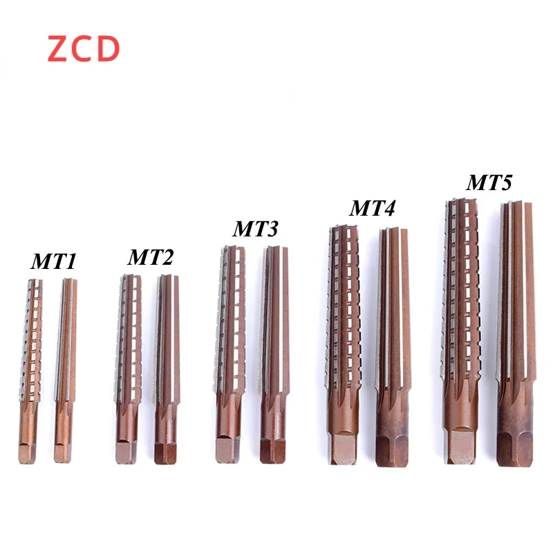 ZCD Drillforce Hand Reamers MT1/MT2/MT3/MT4/MT5 HSS Steel Fine/Rough-Edge Morse Taper Reamer For Milling Finishing Cutter Tool