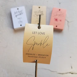 50pcs Customizable Fireworks Label Light Up The Night Sparkler Tags Modern Sparkler Sleeve Tag Wedding Decoration Print Name