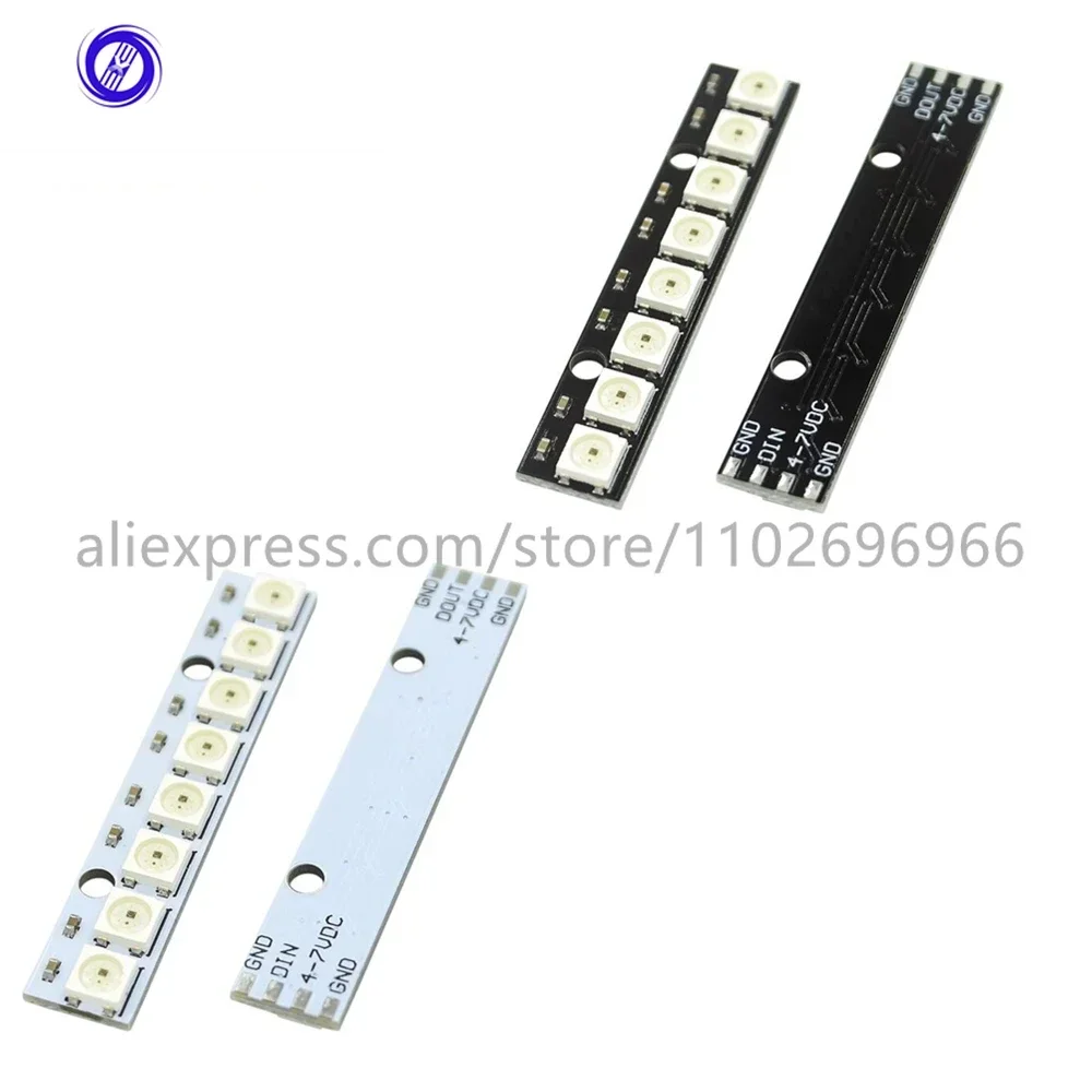 10PCS/LOT 8 channel WS2812 5050 RGB LED lights built-in full color-driven development board