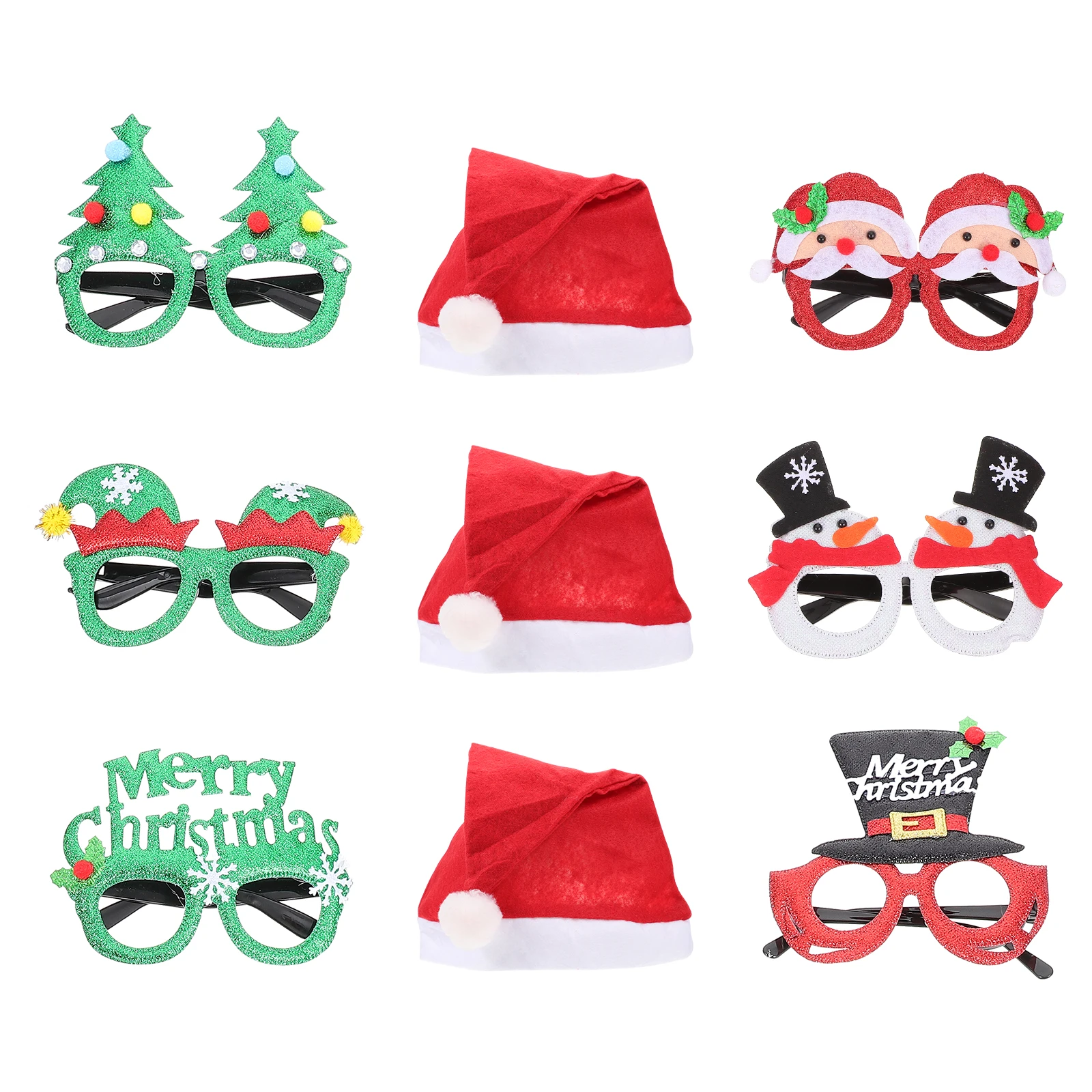 

1 set Glasses Headband Christmas Novelty Cloth Party Headpiece Decorations Plastic Fits Adults Children Xmas Props