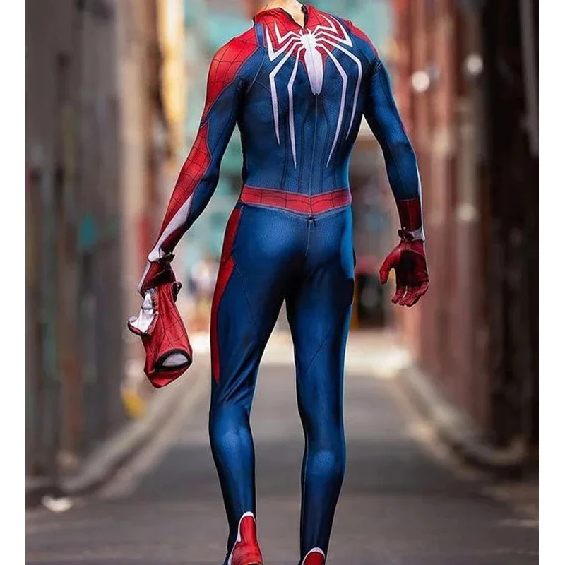 Sky02 PS4 لعبة سبايدرمان تأثيري حلي الكبار الاطفال العنكبوت خارقة Zentai البدلة هالوين ارتداءها رجل Boys88Li #