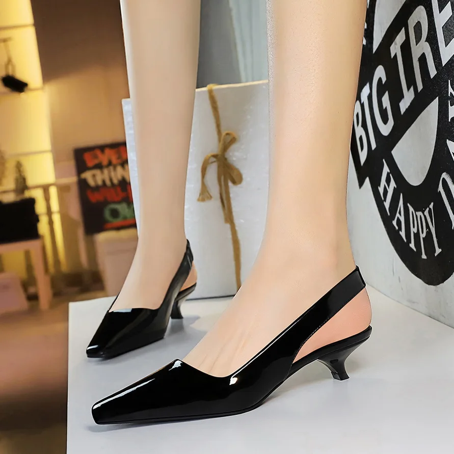 

BIGTREE Spring Fashion Pumps Women Thin Low Heels Pointed toe Hollow Out Elegant Shoes Street Style Zapatos De Mujer