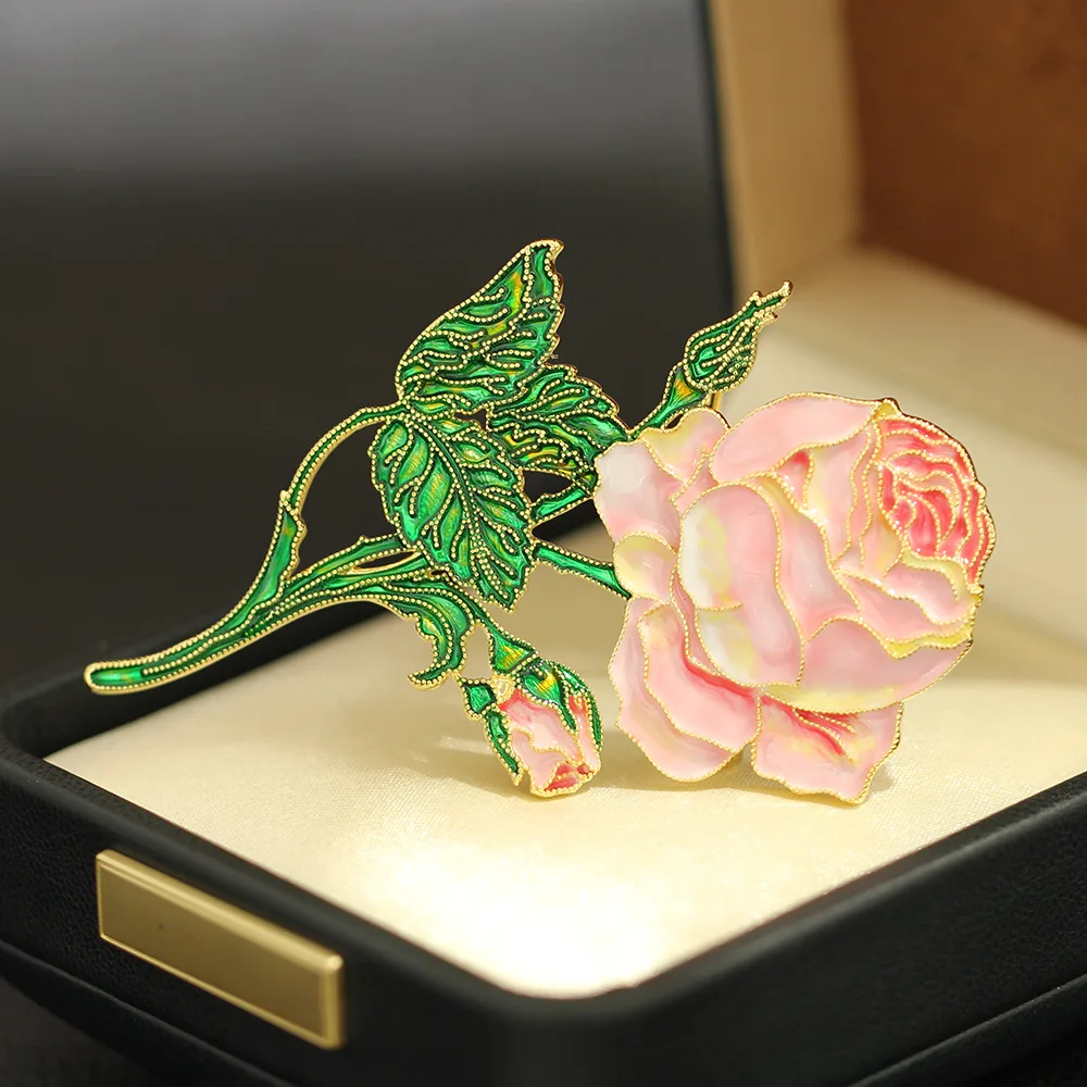 الفرنسية الرجعية أنيقة بالتنقيط النفط البتلة الفاوانيا زهرة بروش شخصية مبالغ فيها والاكسسوارات الراقية دبابيس للنساء والرجال