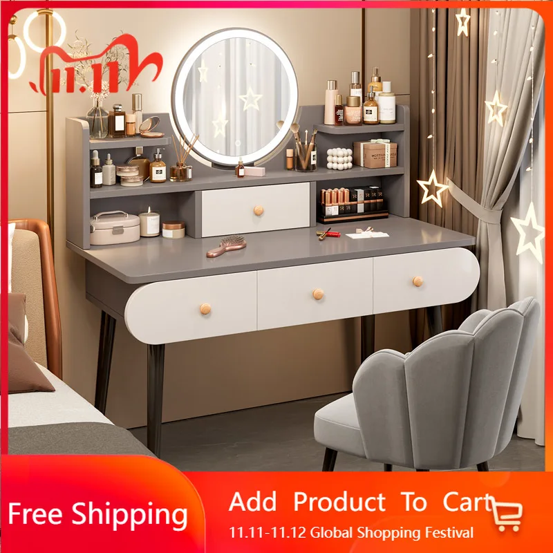 

Cheap Makeup Vanity Table College Dorm Essentials Save Space Aesthetic Dressing Table Big Size Vestidores Lounge Suite Furniture