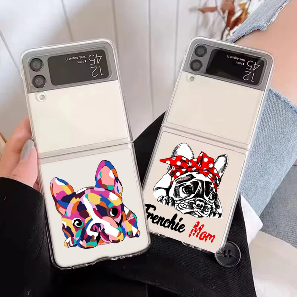 

Cartoon Pug Dog French Bulldog Phone Case For Samsung Galaxy Z Flip 6 ZFlip 5 Cute Hard Cover for Samsung ZFlip4 ZFlip3 Fundas