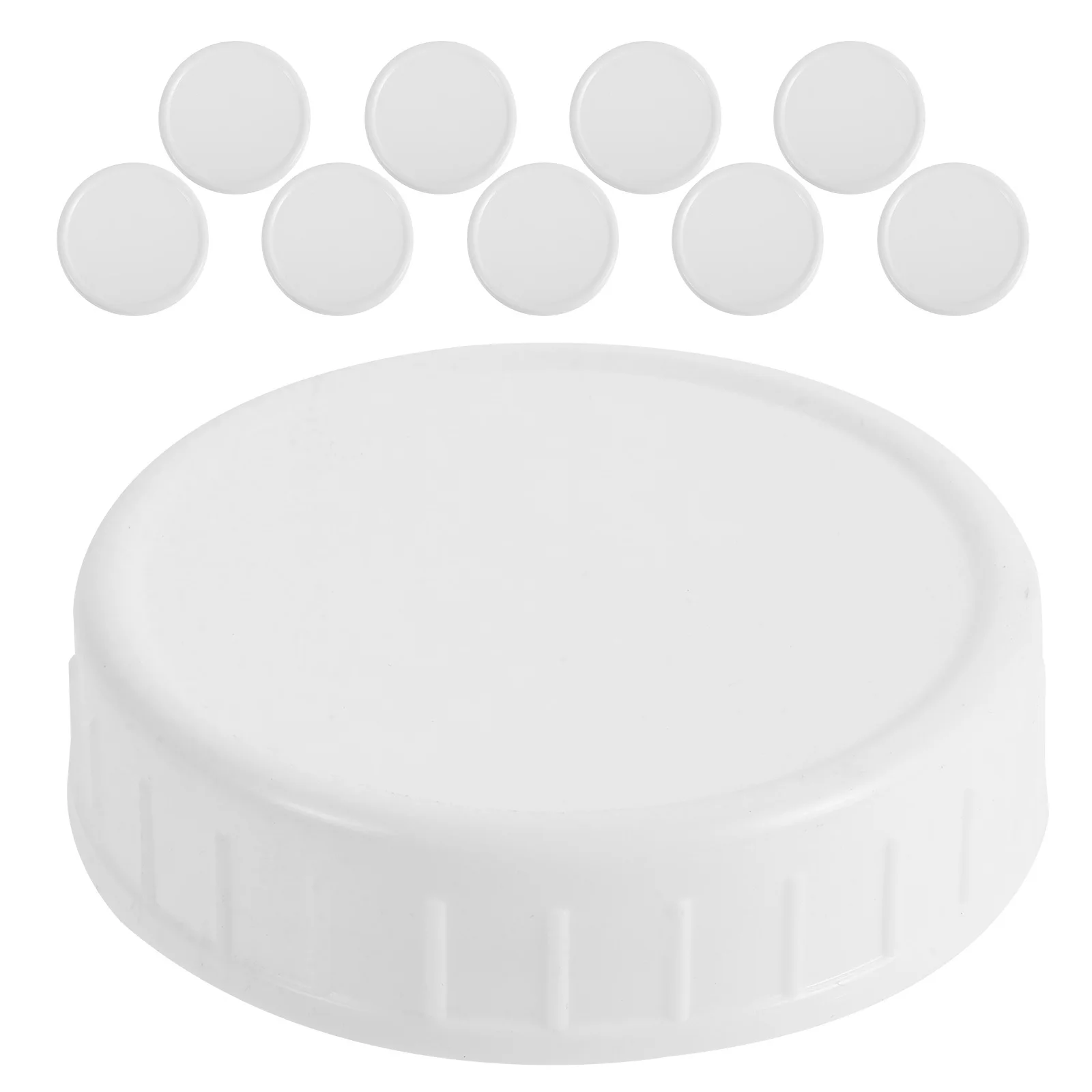 

10Pcs Plastic Lid Jar Kitchen Lids Reusable Airtight Seal Silicone Ring Leakproof Covers for Canning Storage Spice Jar Caps