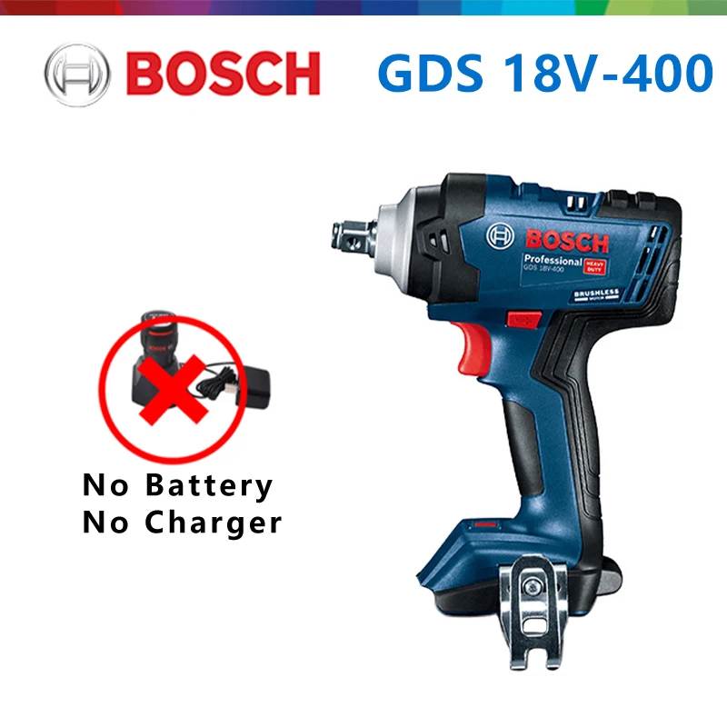 Bosch Snoerloze Slagmoersleutel Gds 18V-400 Borstelloze 400nm Impact Driver Momentsleutel Bosch 18V Elektrisch Gereedschap Zonder Batterij