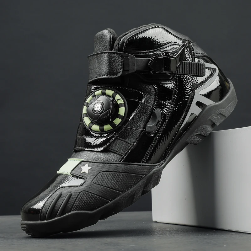 Botas de motocicleta impermeables para hombre y mujer, zapatos de carreras de locomotoras todoterreno anticaída, equipo de equitación, reflexión nocturna, Invierno